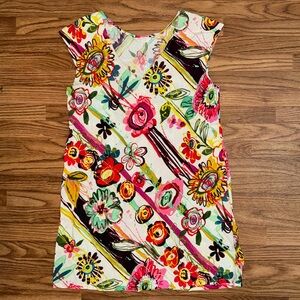 Jams World 50 Years Dress Size Extra Large Aubergine Print Artsy Vintage Floral